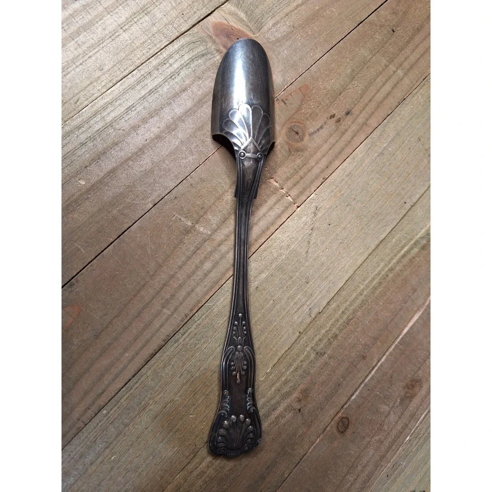 Antique Gorham Kings Pattern Silver Plate Stilton Cheese Scoop Serving Spoon 8